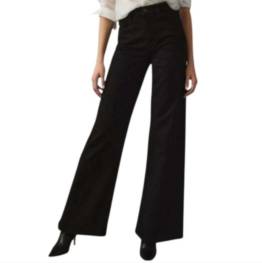 DAZE Denim Echo High-Rise Wide Leg Black Jeans-NWT